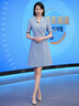 AD高級感藍色連衣裙女氣質(zhì)名媛青果領(lǐng)西裝職業(yè)裝正式場(chǎng)合裙子 藍色連衣裙 S 曬單實(shí)拍圖