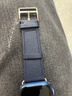 istrap蘋果手表表帶真皮愛馬仕同款牛皮適用apple watch表帶S10/9/8/7/6/5/SE男女士iWatch ultra2手表帶 深藍藍線丨銀色配件 44/45/46MM表盤【適用Wat 曬單實拍圖