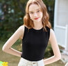 歌依妮2026夏季女裝無(wú)袖打底背心甜美內搭可外穿小吊帶上衣 黑色 L 曬單實(shí)拍圖