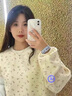 S·J·V·K甜妹碎花薄款無(wú)帽衛(wèi)衣女春秋季oversize慵懶風(fēng)寬松圓領(lǐng)超好看上衣 杏色【春秋薄款】 M 曬單實(shí)拍圖