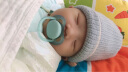 婴儿安抚奶嘴 进口全硅胶柔软安睡型 六孔夜用马卡龙宝宝安慰奶嘴 透气 素色蓝色 0-6个月 单个装 实拍图