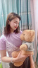 愛(ài)布狗毛絨玩具泰迪小熊玩偶公仔抱枕布娃娃六一兒童節女生日禮物女孩 棕色海藻熊 50厘米【禮盒+彩燈+花束】 曬單實(shí)拍圖