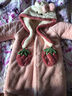 Hello Kitty女童睡袍珊瑚絨睡衣兒童秋冬法蘭絨加厚親子造型浴袍家居服 雙層加厚款 粉色513258 110CM適合身高105-115 曬單實(shí)拍圖