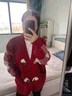 羅蒙（ROMON）外套女拼色秋冬新款韓版寬松中長款針織衫開衫女麻花顯瘦上衣外搭 紅色 均碼 -90-135斤 曬單實拍圖