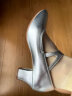 新款舞蹈鞋中低跟跳舞鞋女广场舞鞋拉丁舞鞋子浅口单鞋 银色 38 实拍图