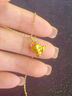 中國(guó)黃金（CHINA GOLD）黃金項(xiàng)鏈女士足金小狐貍純金吊墜七夕情人節(jié)禮物送女友老婆 足金吊墜約0.6g*配銀鏈*甄選禮盒 曬單實(shí)拍圖