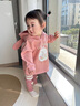 幼歌（YOUGE）嬰幼兒寬松小兔印花連帽兔耳朵加絨衛衣綿軟舒適打底褲 桃粉色上衣 80 cm 曬單實(shí)拍圖
