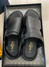 金利來(lái)（Goldlion）男鞋夏季涼鞋男士沙灘鞋拖鞋頭層牛皮柔軟氣墊厚底透氣皮鞋涼爽 黑色 38 曬單實(shí)拍圖