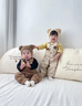 G.DUCKKIDS小黃鴨童裝嬰兒衣服秋冬季2024新生兒連體衣寶寶呆萌狗背帶褲春季 咖色 80cm 80碼7-11月(建議寶寶75-)cm 曬單實(shí)拍圖