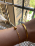 中國(guó)黃金（CHINA GOLD） 黃金手鏈精品5G工藝小蠻腰金手鏈轉(zhuǎn)運(yùn)珠女手鏈生日禮物女 約4g 曬單實(shí)拍圖