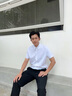 沙馳SATCHI男士短袖襯衫夏季新款新疆棉商務(wù)涼感透氣無縫針織襯衣【不掉色】 漂白 52 曬單實拍圖