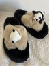 爾山集厚底毛毛拖鞋女外穿2025新款秋冬爆款室內家居毛絨熊貓棉拖鞋 熊貓松糕厚底棉拖鞋40-41 曬單實(shí)拍圖