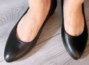 紅蜻蜓高跟鞋女2024新款真皮軟底中跟舒適單鞋女職業(yè)通勤粗跟小皮鞋女 黑色WFB22148 37 曬單實(shí)拍圖
