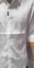 逐夢(mèng)顏襯衫男士夏季新款外套修身冰絲條紋百搭襯衣長(cháng)五分袖潮牌痞帥純色 白色T60 L 曬單實(shí)拍圖