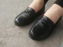 蜘蛛王（SPIDER KING）女單鞋2024春秋款透氣真皮軟底舒適防滑一腳蹬中老年休閑媽媽皮鞋 黑色 37 曬單實(shí)拍圖