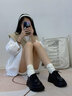 依百代（yibaidai）女生日系大頭鞋運動2025小白皮鞋女百搭休閑英倫風秋季jk小皮鞋女 黑色【升級版】 37 曬單實拍圖