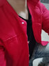 潮西登夾克男牛仔外套男韓版潮流秋天外穿上衣青少年帥氣衣男士紅夾克 紅色純色夾克 XL 曬單實(shí)拍圖