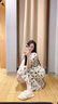 larren fitty輕奢品牌 碎花連衣裙女2024夏季新款韓版氣質(zhì)收腰顯瘦雪紡長(zhǎng)裙 米白色 L碼【建議103-112斤】 曬單實(shí)拍圖