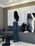 復古藍牛仔褲女秋冬季2025新款百搭今年流行的高腰闊腿加絨褲子女 復古藍長(cháng)褲/褲長(cháng)101厘米起 M 27/建議96-105斤 曬單實(shí)拍圖
