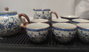 旅序 輕奢汝窯青花瓷茶具套裝2024新款功夫茶壺泡茶杯陶瓷蓋碗 繁花正把壺六杯9件套 曬單實(shí)拍圖