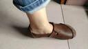 敏蔻春秋新款森女系小皮鞋女英倫風(fēng)復古樂(lè )福鞋女牛皮一字帶淺口平底單 駝色 35-41標準尺碼 曬單實(shí)拍圖