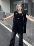 杜小閑背心男夏季美式潮牌重磅金屬拉鏈cleanfit高級(jí)感寬松無(wú)袖坎肩體恤 黑色 XL [建議125-145斤] 曬單實(shí)拍圖