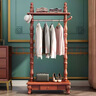 振林（ZHURLINS）臥室掛衣架落地式歐式實(shí)木衣帽架大衣架子客廳家用儲物衣服架美式 105厘米紅棕色 描金 曬單實(shí)拍圖