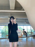 冶芷入春穿搭2025新款高級感黑色針織連衣裙子女包臀短裙 黑色針織包臀連衣裙M 曬單實拍圖