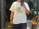 回力（Warrior）純棉短袖t恤男國潮中國風(fēng)醒獅寬松大碼半袖夏季男士百搭上衣服潮 【重磅純棉】-白#HL舞獅框 M M 曬單實拍圖