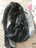 杭語(yǔ)絲紡黑灰手繪漸變色杭州桑蠶絲女士真絲圍巾長(cháng)款薄款披肩春秋冬季保暖 長(cháng)200cm 寬135cm (大  照片效果) 曬單實(shí)拍圖