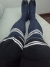 浪莎（LangSha）過(guò)膝襪日系防滑高筒襪子春秋女學(xué)生長(cháng)筒襪半截大腿1雙 藏青 1雙 均碼 曬單實(shí)拍圖