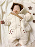 G.DUCKKIDS童裝嬰兒羽絨服連體衣秋冬季新生兒連體衣白鴨絨保暖寶寶外出抱衣 米色+包包 73碼適合5-7個(gè)月體重13斤-18斤 曬單實(shí)拍圖