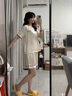 莫代爾冰絲睡衣女薄款2026新款夏季短袖長(cháng)褲家居服春夏款高極感休閑套裝 XD2806-豆沙粉【帶胸墊】 M 建議體重80-100斤 曬單實(shí)拍圖