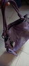 北狐中老年女包大容量包軟皮單肩手提包牛皮流蘇新款歐美時(shí)尚媽媽包百 紫色 曬單實(shí)拍圖