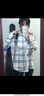 妙奕嘉格子襯衫女士外套襯衣休閑設計感秋裝新款長(cháng)袖襯衫磨毛洋氣上衣 藍白格呢感寬松襯衫 XL 【建議115-130斤】 曬單實(shí)拍圖