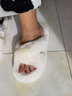 COSMICKISS毛毛拖鞋女外穿2025秋冬新款韓版厚底白色小個(gè)子辦公居家棉拖鞋子 平跟【交叉】白色【偏小一碼】 40-41 曬單實(shí)拍圖