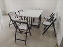 SOFS折疊餐桌小戶(hù)型巖板餐桌椅組合簡(jiǎn)易可移動(dòng)伸縮吃飯桌子家用折疊桌 【1桌6椅】1.5米巖板餐桌+餐椅x6 曬單實(shí)拍圖