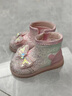 泰蘭尼斯meta冬季新款兒童靴子女童蝴蝶結短靴加絨保暖皮靴閃燈鞋 銀色/粉 26 內長(cháng)16.5cm 適合腳長(cháng)15.0cm 曬單實(shí)拍圖
