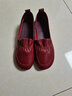 卡帝樂(lè )鱷魚(yú)（CARTELO）牛筋底真皮媽媽鞋軟底軟面舒適女鞋軟皮鞋2025春秋款中老年單鞋女 紅色 36 曬單實(shí)拍圖