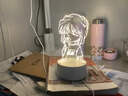 知酷柯南周邊小夜燈名偵探擺件觸碰遙控變色3D房間裝飾小夜燈禮物 灰原哀1021-6 單色暖白光燈座 曬單實(shí)拍圖