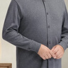 春織中老年人男士純棉開(kāi)衫保暖內衣秋衣秋褲爸爸加厚老頭秋冬季棉毛衫 麻灰純色-上衣 100/2XL 曬單實(shí)拍圖