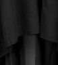 莎妮朵罗连衣裙夏雪纺裙新品显瘦款短袖V领遮肚子时尚小黑裙子15956 黑色 2XL建议128-140斤穿着 实拍图