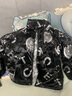 稻草人（MEXICAN）羽絨服男青年潮流印花上衣休閑寬松潮牌立領(lǐng)保暖外套 黑色. M 曬單實(shí)拍圖