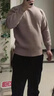 莫代爾高領(lǐng)毛衣男士半高中領(lǐng)學(xué)生青少年針織衫秋冬加絨厚款潮保暖打底衫 【兩件裝】369黑色+369灰色 加絨 M 建議90-110斤 曬單實拍圖