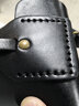 STRONGNEW 意大利進(jìn)口牛皮腰掛包豎款植鞣皮 騎行單肩小挎包手工哈雷機車(chē)包 黑色 曬單實(shí)拍圖