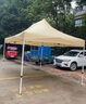 帳篷防寒圍布四腳傘擺攤加厚防風(fēng)防雨戶外雨棚折疊伸縮加固遮陽(yáng)棚 特厚菱形架3*4.5+3面透明圍布 曬單實(shí)拍圖