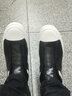 Rock Fairwhale新款男士休閑鞋低幫套腳小白鞋男真皮韓版板鞋男潮透氣平底男鞋 黑色 42 曬單實(shí)拍圖