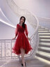 塞德勒新娘敬酒服2025新款秋秋季時(shí)尚氣質(zhì)紅色前短后長(cháng)款結婚訂婚禮服女 曬單實(shí)拍圖