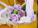 初朵紫色康乃馨花篮永生香皂玫瑰花生日礼物母亲节礼物实用高级送闺蜜 实拍图