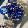 【二手99新】未使用浪琴康卡斯系列男表陶瓷圈防水300米計時(shí)瑞士二手奢侈品腕表 41表徑L3.781.3.96.7間金藍 曬單實(shí)拍圖